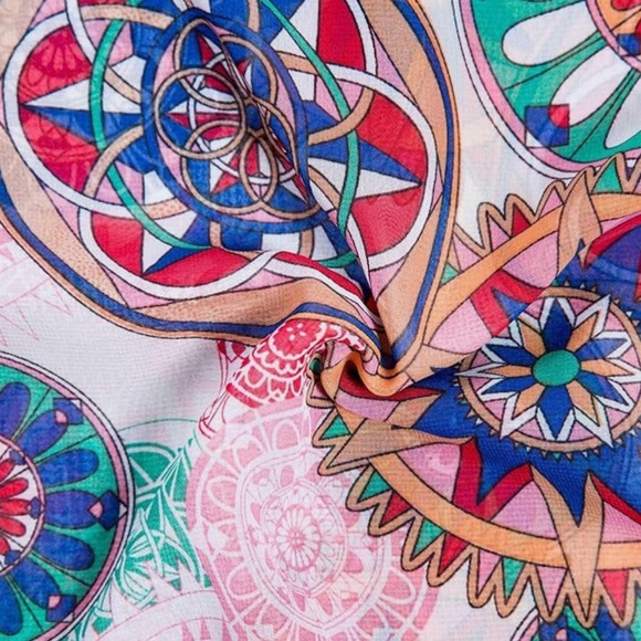 Chiffon Scarf/Wrap/Belt/Accessory Kaleidoscope Print - Picture 10 of 10